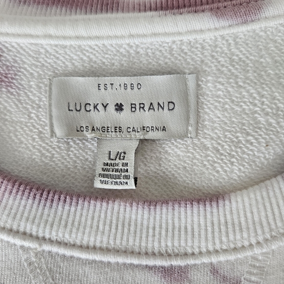 Lucky Brand Sweatshirt Sz L Purple White - Picture 5 of 7